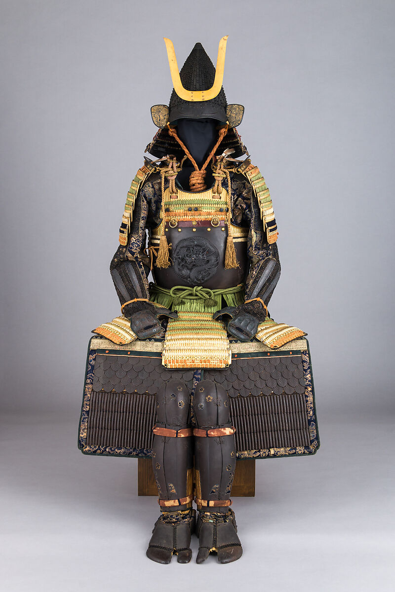 Armor (<i>Nimaidō Gusoku</i>), Armor inscribed Myōchin Muneakira (Japanese, Edo period, 1673–1745), Iron, copper, copper-gold alloy (<i>shakudō</i>), gold, silver, horn, leather, silk, Japanese 