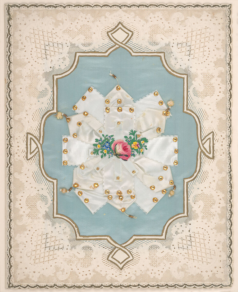 Attributed To Esther Howland Valentine With Lace Paper And Faux