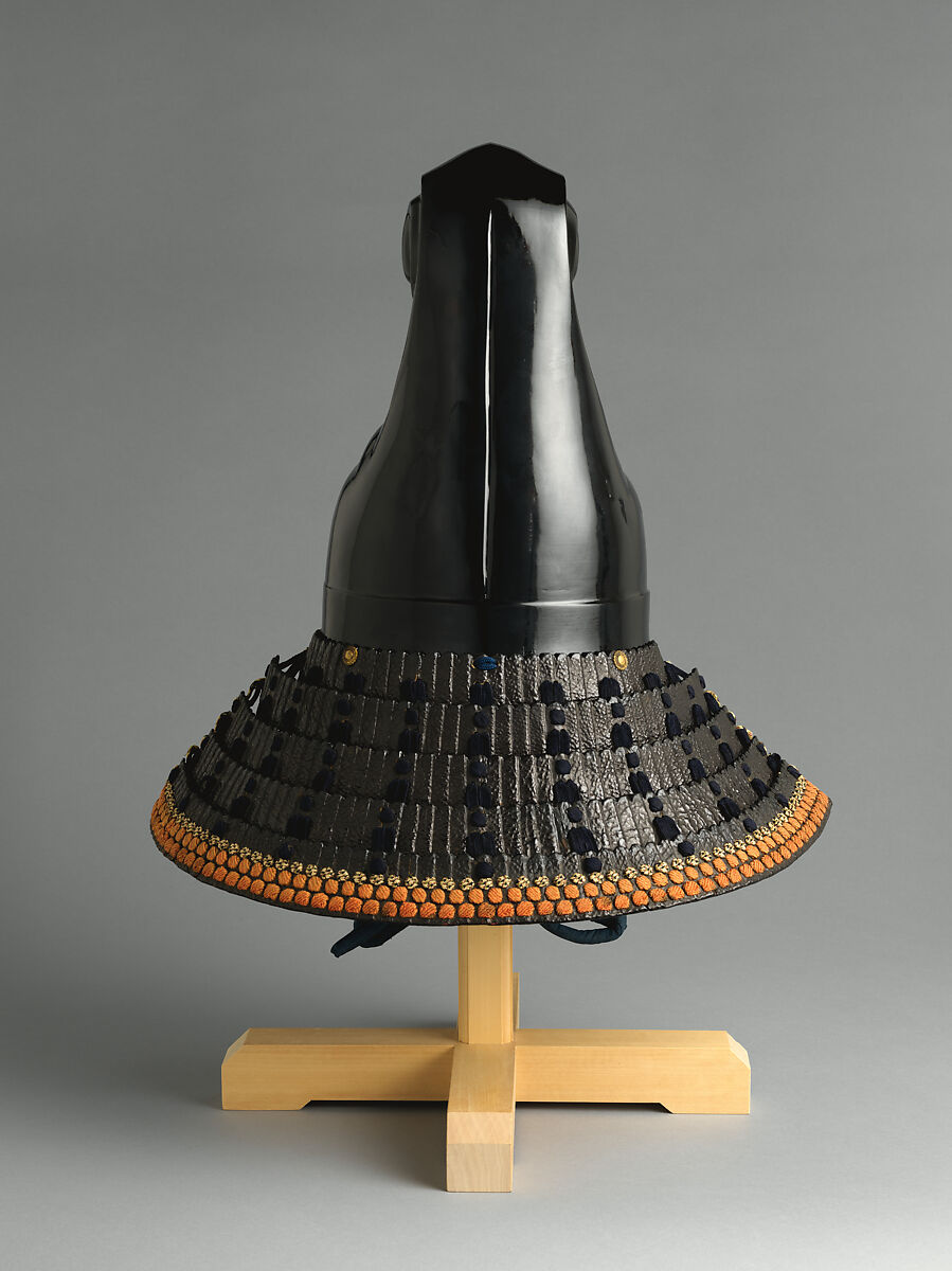 Helmet (<i>Kawari-Kabuto</i>) in the Shape of a Wave, Helmet crest and restorations by Hiromichi Miura (Japanese, b. 1938), Iron, textile, lacquer, copper, gold, leather, silk, wood, Japanese