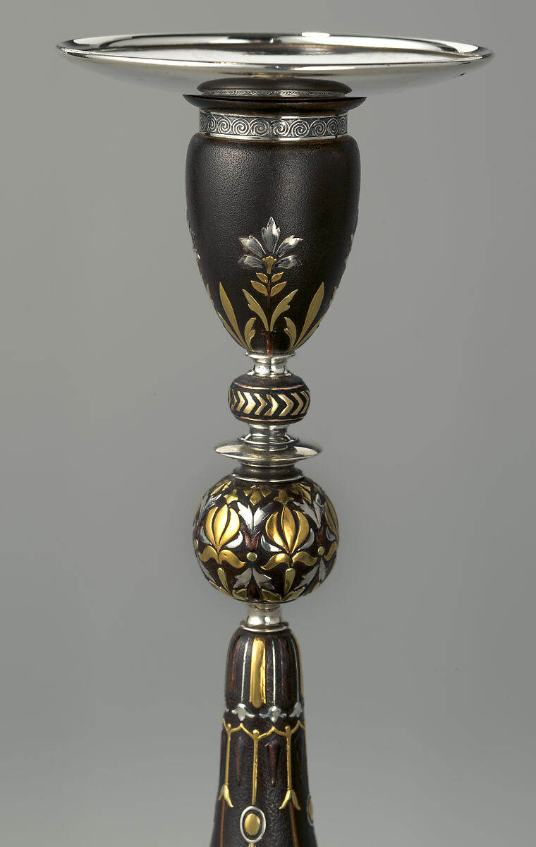 Candlestick, Tiffany &amp; Co. (1837–present), Iron, silver, gold, and copper, American