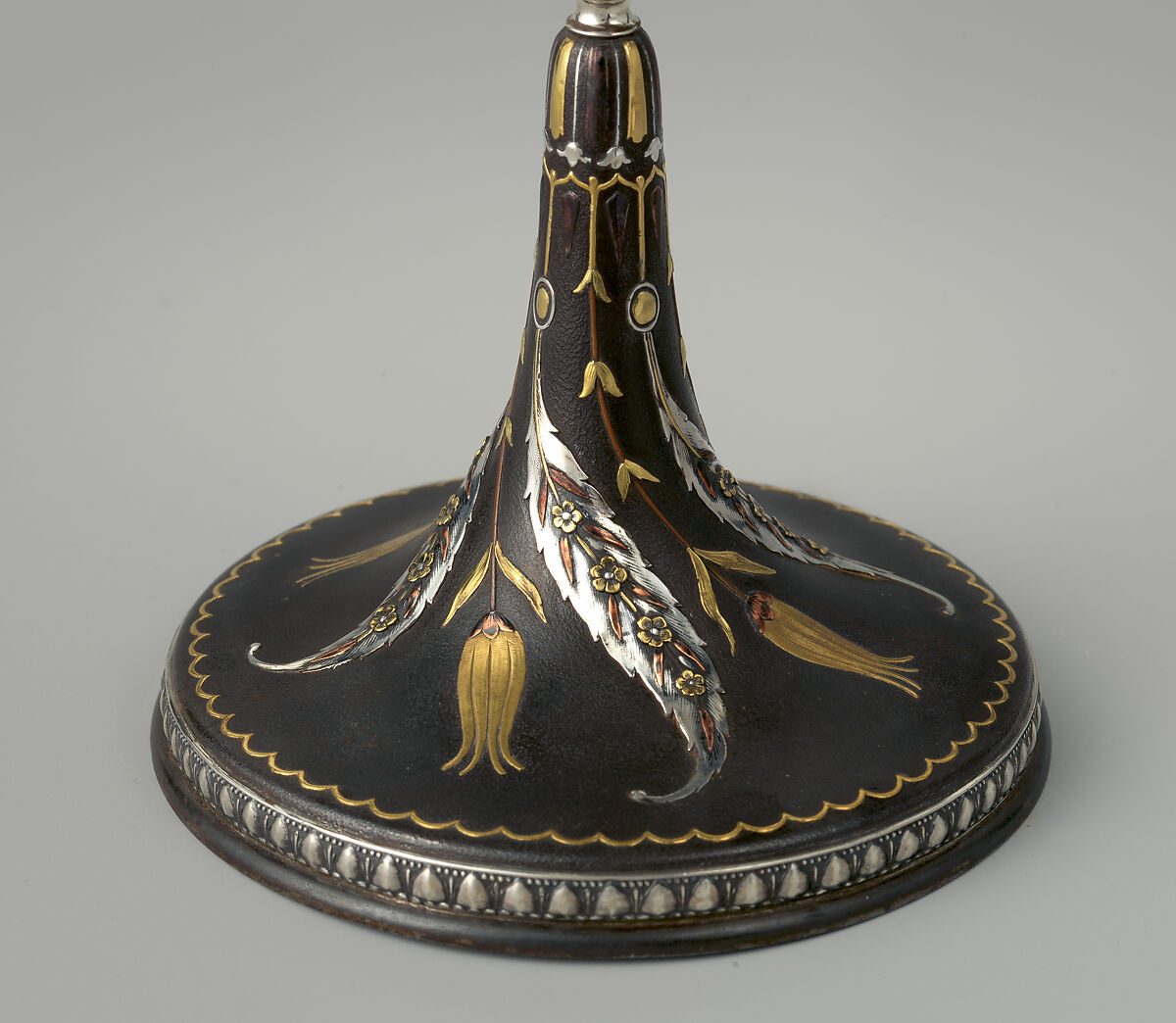 Candlestick, Tiffany &amp; Co. (1837–present), Iron, silver, gold, and copper, American