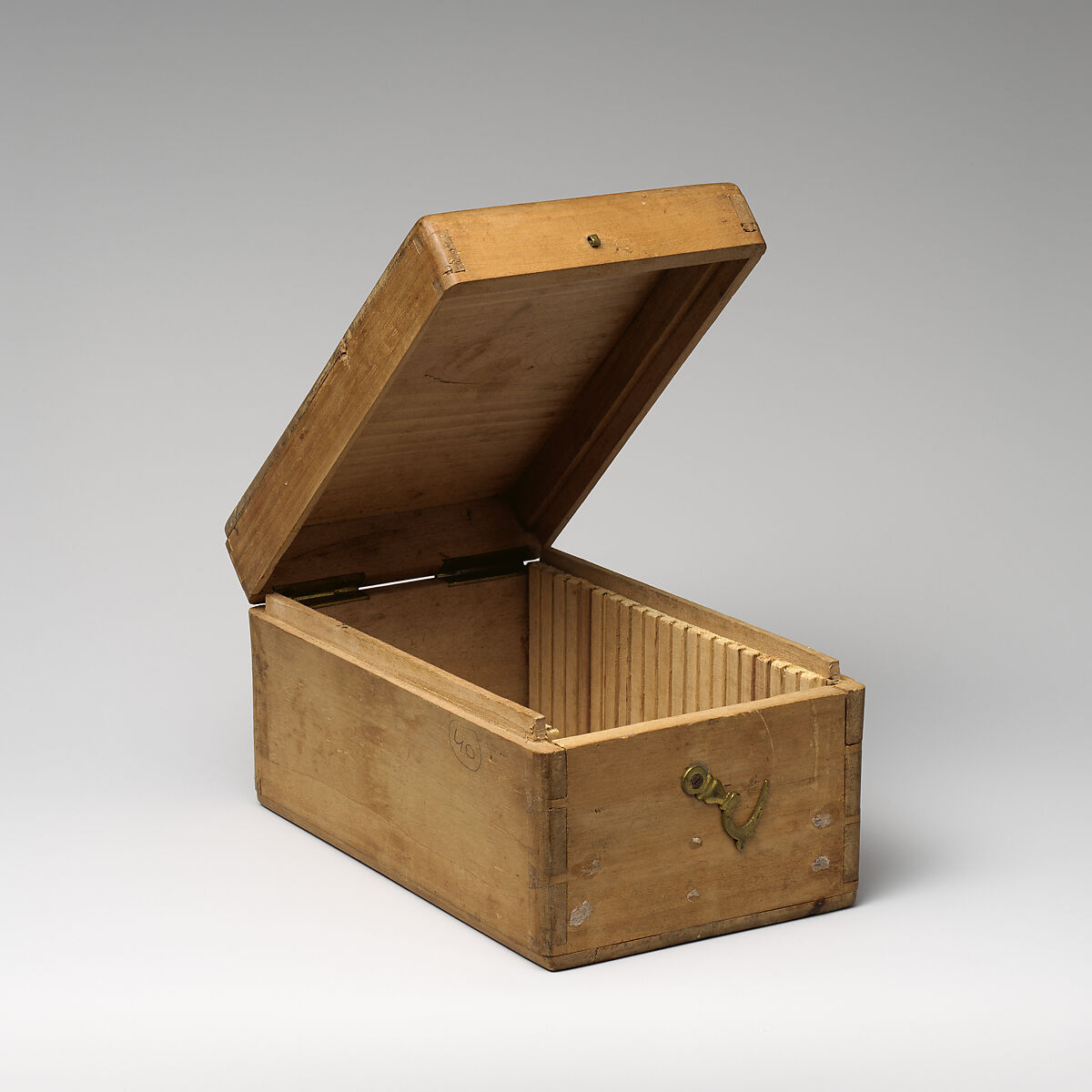 [Daguerreotype Plate Box], Unknown (French), Linden wood, plated iron, iron-gall ink