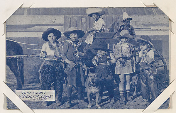 "Our Gang" in "Shootin' Injuns" from Scenes from Movies Exhibit Cards series (W404), Commercial color photolithograph 