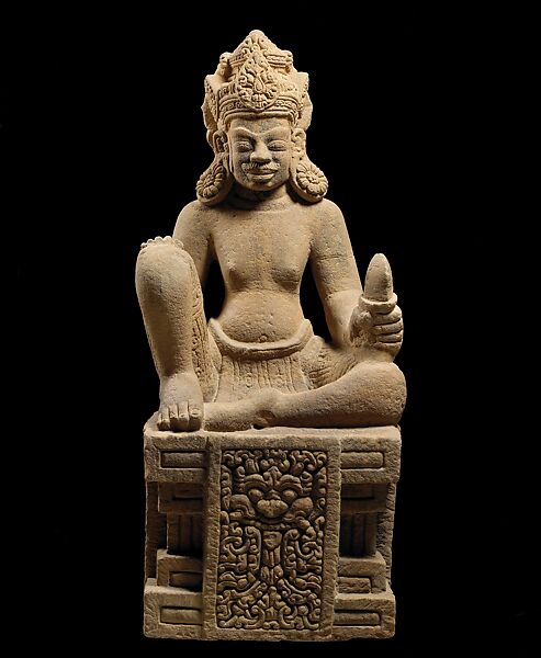 Enthroned Planetary Deity, Sandstone, Central Vietnam 