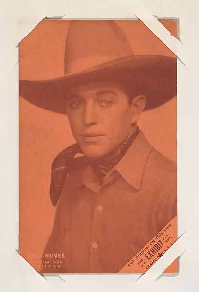 Fred Humes from Western Stars or Scenes Exhibit Cards series (W412), Exhibit Supply Company, Commercial color photolithograph