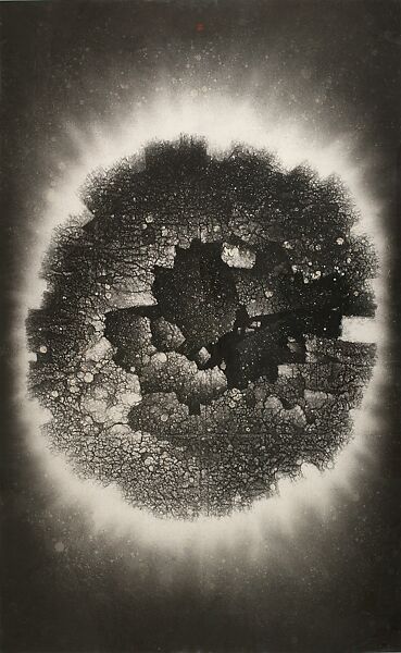 Divine Light Series No. 59, The Floating Incomplete Circle, Zhang Yu (Chinese, born 1959), Ink on paper, framed, China 
