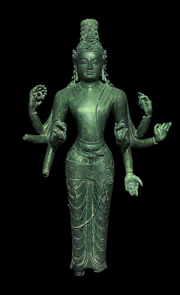 Bodhisattva  Avalokiteshvara Amoghapasha, Copper alloy	, Western Indonesia 