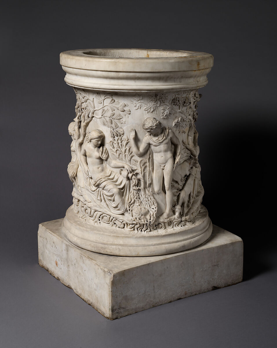 Puteal (wellhead) with Narcissus and Echo, and Hylas and the Nymphs, Marble, Roman 