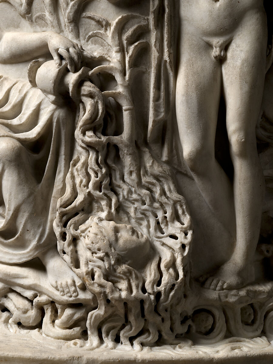 Puteal (wellhead) with Narcissus and Echo, and Hylas and the Nymphs, Marble, Roman