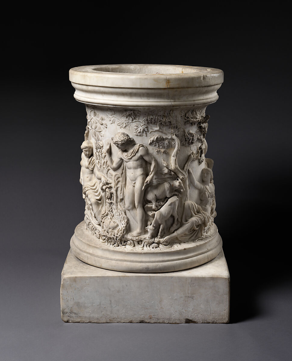 Puteal (wellhead) with Narcissus and Echo, and Hylas and the Nymphs, Marble, Roman
