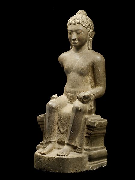 Enthroned Buddha, Sandstone, Southern Vietnam 