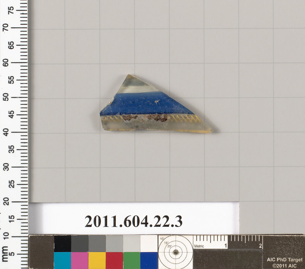 Glass mosaic bowl fragment, Glass, Greek 