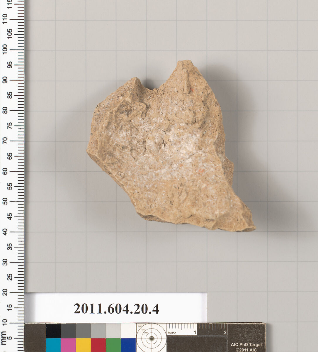 Fragment of a statuette of a woman, Terracotta, Greek, Attic