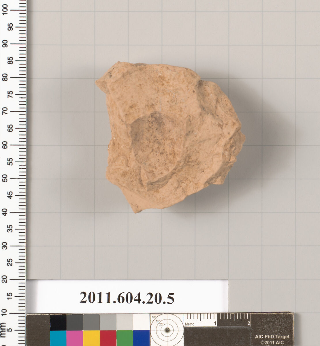 Fragment of a statuette of a woman, Terracotta, Greek, Attic
