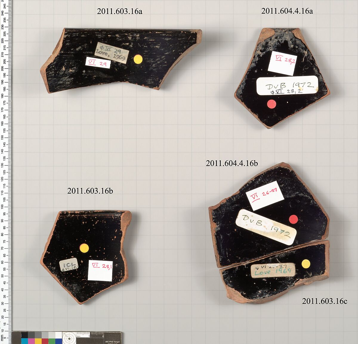 Terracotta fragments of a skyphos (deep drinking cup), Terracotta, Greek, Attic