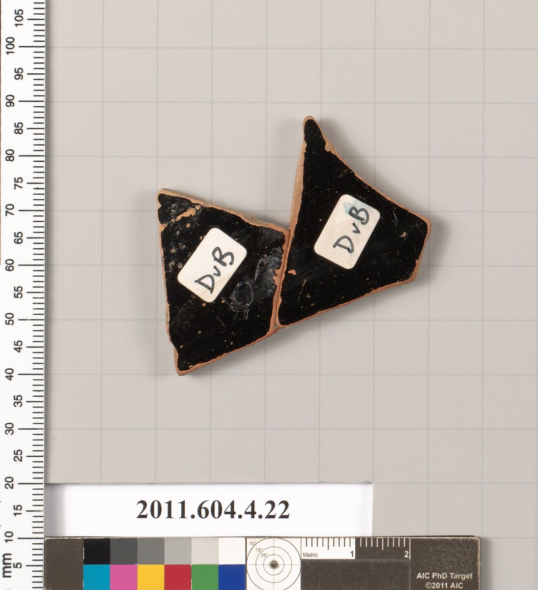 Terracotta fragment of a kylix (drinking cup), Terracotta, Greek, Attic