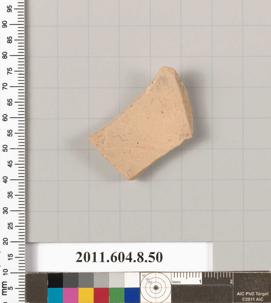 Terracotta fragment of an undetermined shape, Terracotta, Greek, Corinthian?