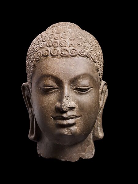 Head of Buddha, Sandstone, Southern Cambodia 