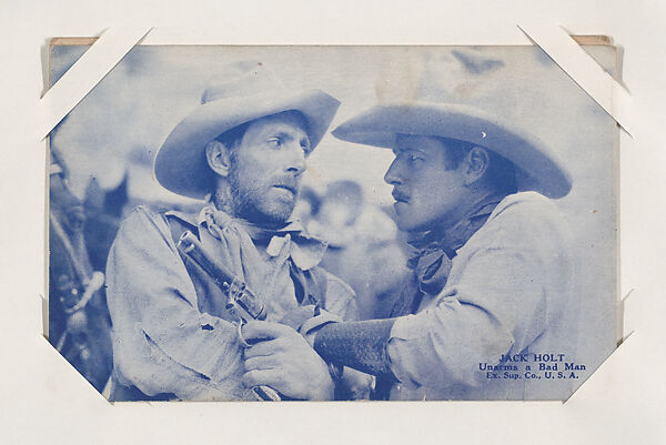 Jack Holt Unarms a Bad Man from Western Stars or Scenes Exhibit Cards series (W412), Exhibit Supply Company, Commercial color photolithograph 