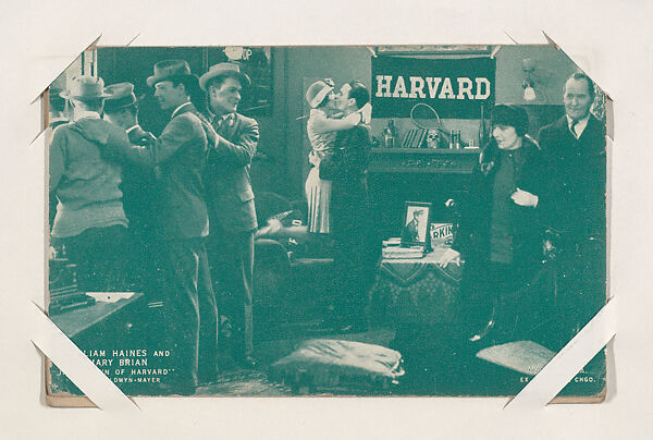 William Haines and Mary Brian in "Brown of Harvard" from Scenes from Movies Exhibit Cards series (W404), Exhibit Supply Company, Commercial color photolithograph 