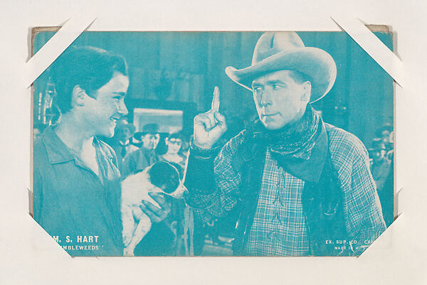 Wm. S. Hart in "Tumbleweeds" from Western Stars or Scenes Exhibit Cards series (W412), Exhibit Supply Company, Commercial color photolithograph 