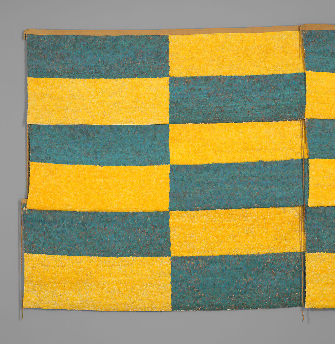 Nine Feathered Panels, Feathers on cotton, camelid hair, Wari