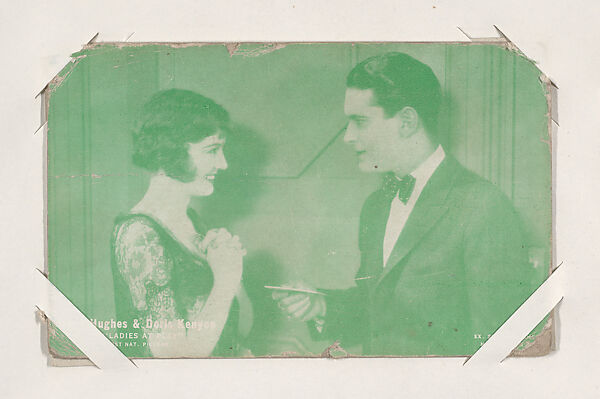 Lloyd Hughes & Doris Kenyon in "Ladies at Play" from Scenes from Movies Exhibit Cards series (W404), Exhibit Supply Company, Commercial color photolithograph 