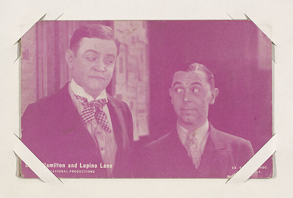 Lloyd Hughes and Lupino Lane from Scenes from Movies Exhibit Cards series (W404), Exhibit Supply Company, Commercial color photolithograph 