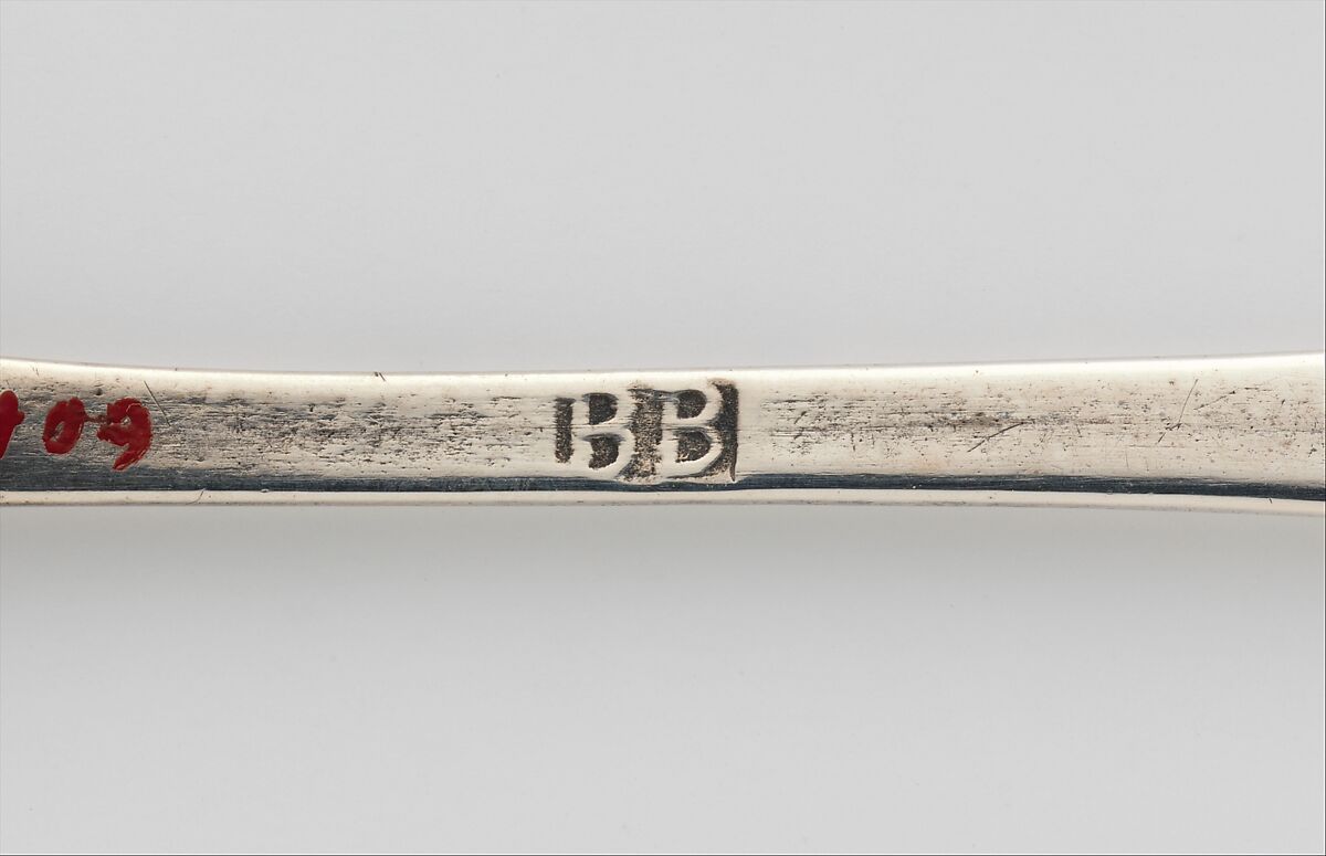 Spoon, Probably Benjamin Brenton (1710–1766), Silver, American