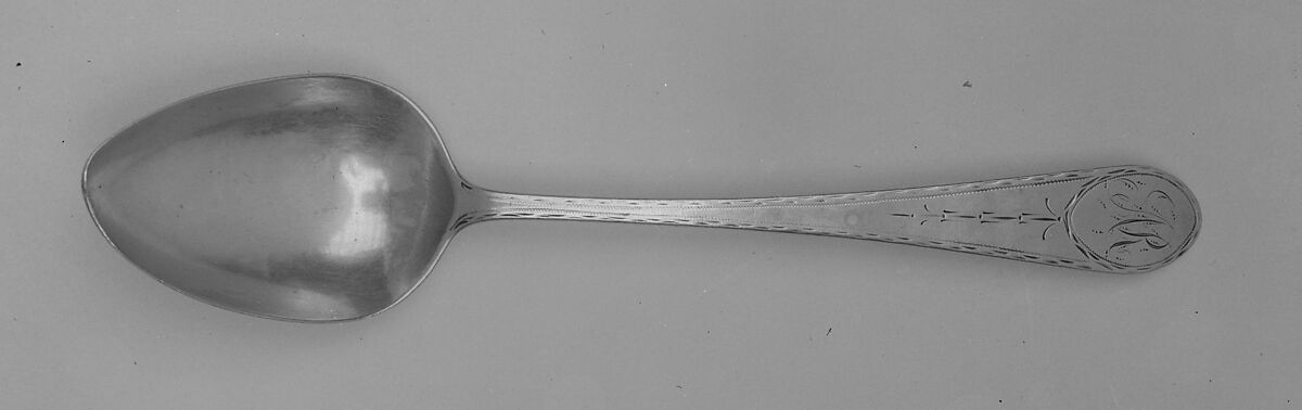 Spoon, John Burger (active ca. 1786–1807), Silver, American 