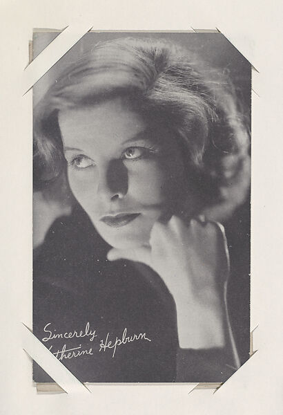 Katherine Hepburn from Movie Stars Exhibit Cards series (W401), Commercial photolithograph 