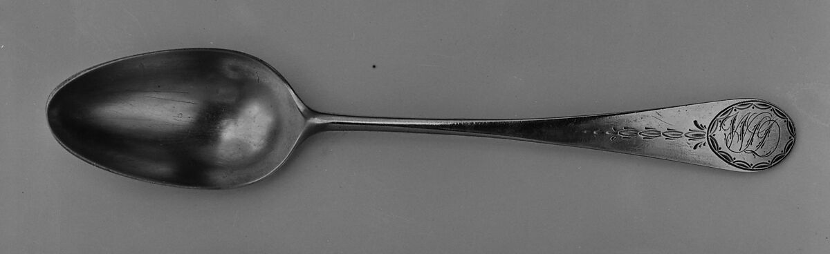 Spoon, John Burger (active ca. 1786–1807), Silver, American 