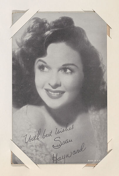 Susan Hayward from Movie Stars Exhibit Cards series (W401), Commercial photolithograph 