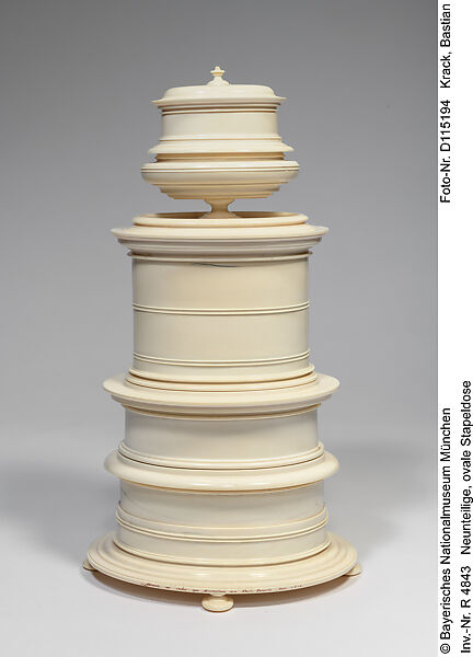 Turned-Ivory Canister of Nine Pieces, Maximilian I, Elector of Bavaria, Ivory (turned), German, Munich 