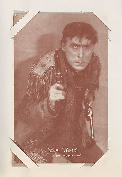 Wm. Hart in "The Two Gun Man" from Western Stars or Scenes Exhibit Cards series (W412), Commercial color photolithograph 
