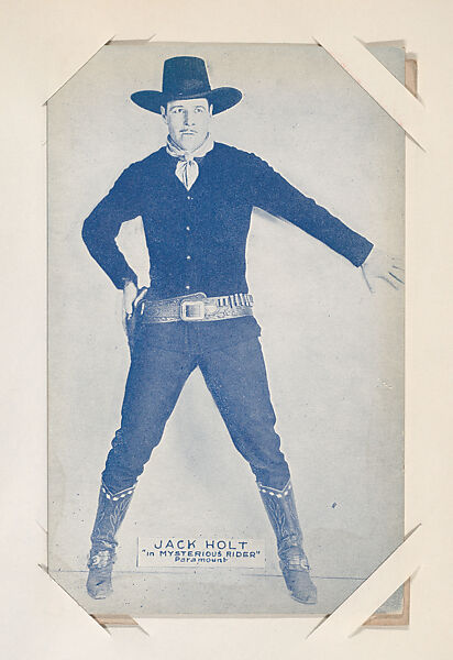 Jack Holt "in Mysterious Rider" from Western Stars or Scenes Exhibit Cards series (W412), Commercial color photolithograph 