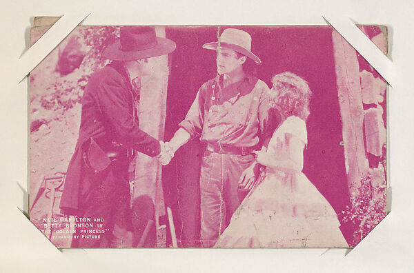 Neil Hamilton and  Betty Bronson "The Golden Princess" from Western Stars or Scenes Exhibit Cards series (W412), Commercial color photolithograph 