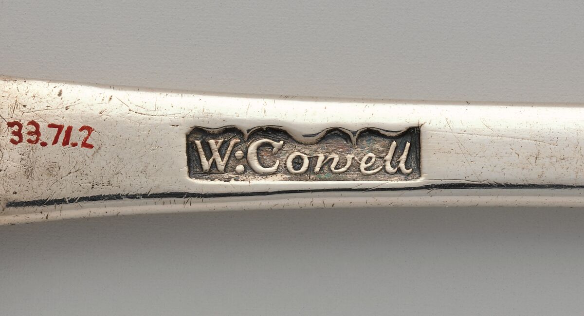 Spoon, Probably William Cowell Jr. (1713–1761), Silver, American