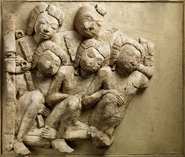 Relief Depicting an Assembly of Noblemen, Stucco, Central Thailand 