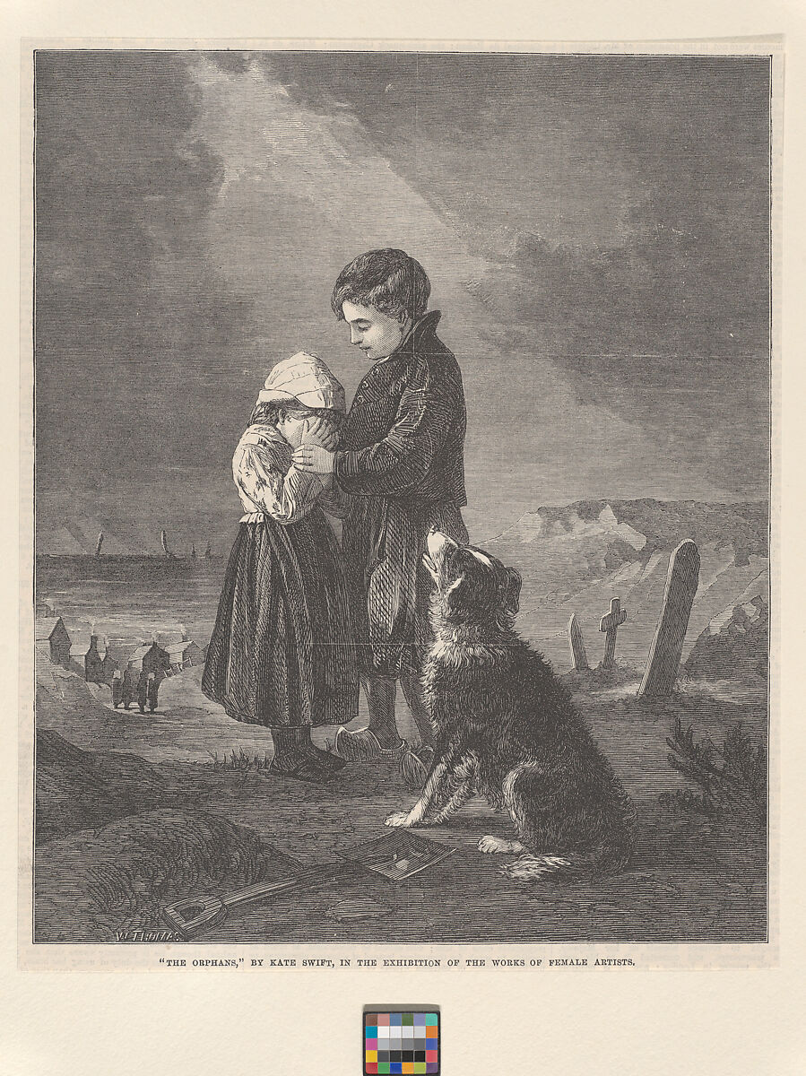 The Orphans, from "Illustrated London News", William Luson Thomas (British, London 1830–1900 Chertsey, Surrey), Wood engraving 