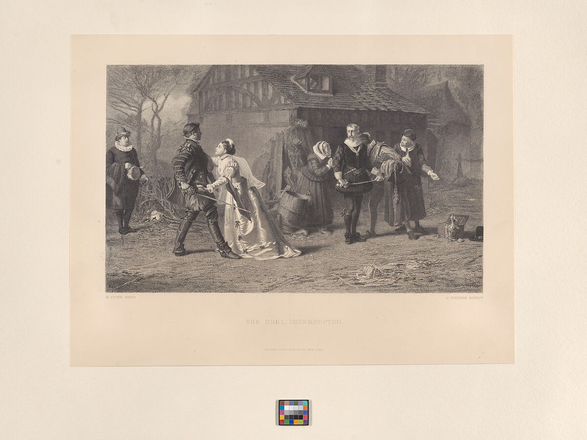 The Duel Interrupted, Herbert Bourne (British, 1820–1907), Engraving 