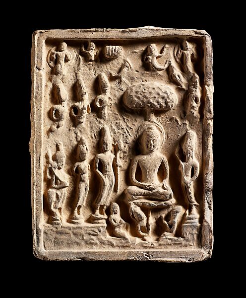 Sealing, possibly with Sravasti Miracle, with Ye Dhamma Inscription on  Reverse, Clay, Western Thailand 