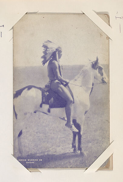 Indian Warrior on Cayuse from Indians and Western Historical Scenes series (W417), Commercial color photolithograph 