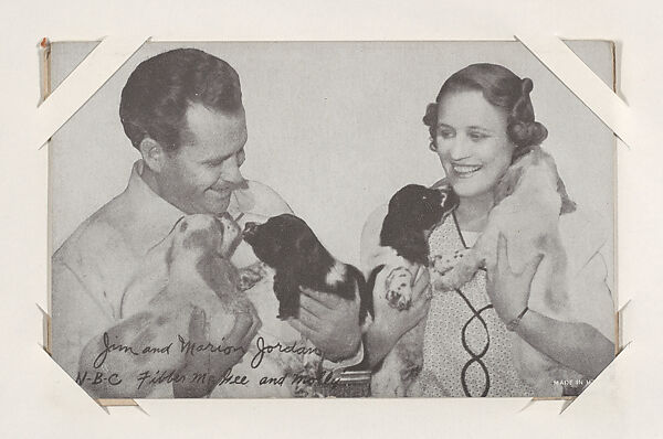 Jim and Marion Jordan from TV and Radio Stars Exhibit Cards series (W409), Commercial photolithograph 