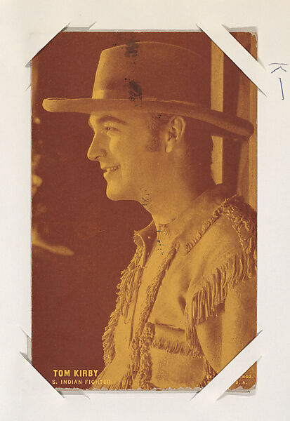 Tom Kirby U. S. Indian Fighter from Western Stars or Scenes Exhibit Cards series (W412), Exhibit Supply Company, Commercial color photolithograph 