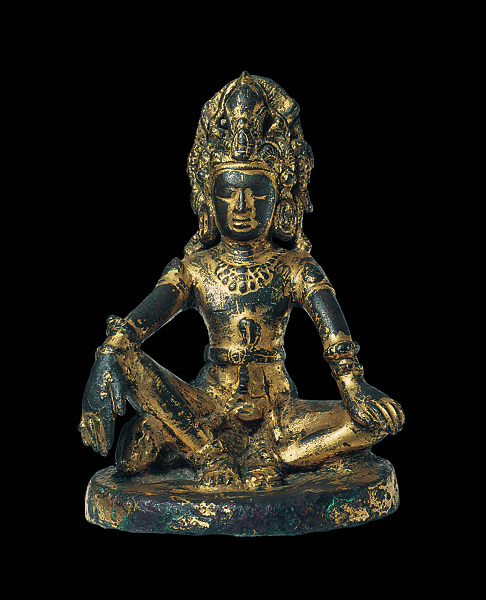 Bodhisattva, probably Maitreya, Seated in Royal Ease, Copper alloy with gilding, Central Myanmar 