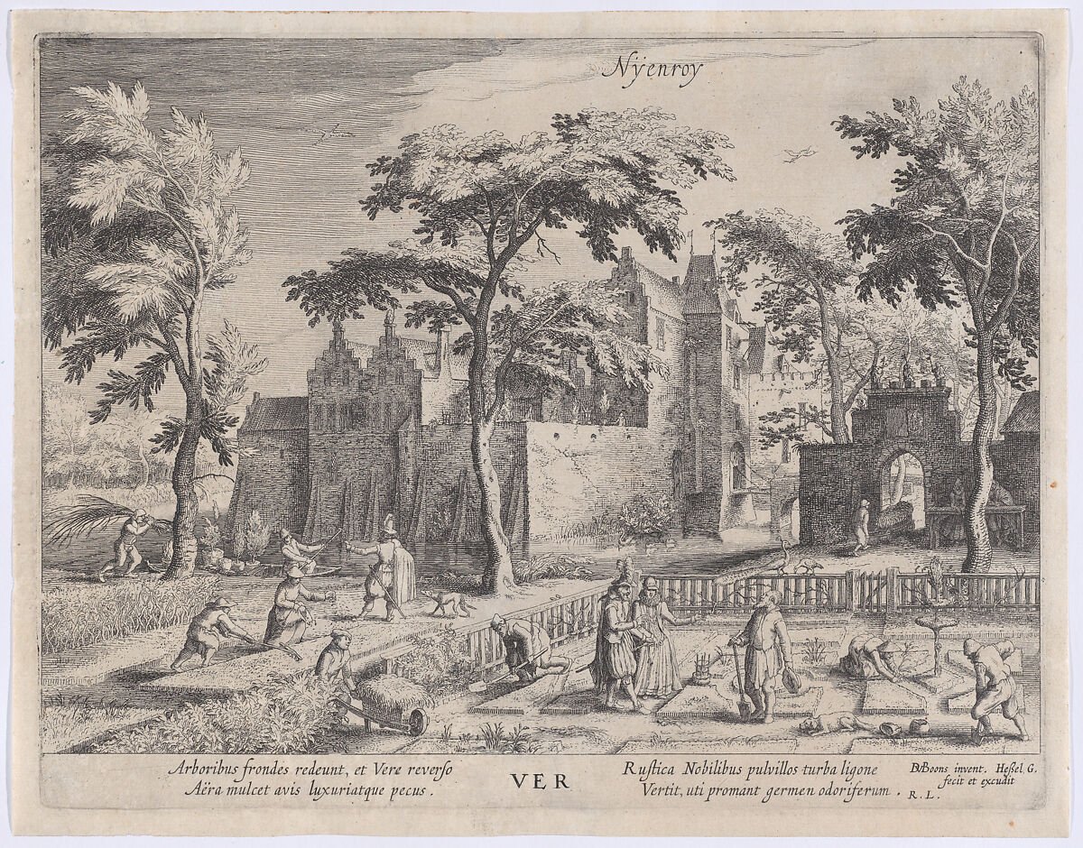 Spring, After David Vinckboons (Netherlandish, Mechelen 1576–1629 Amsterdam), Etching 