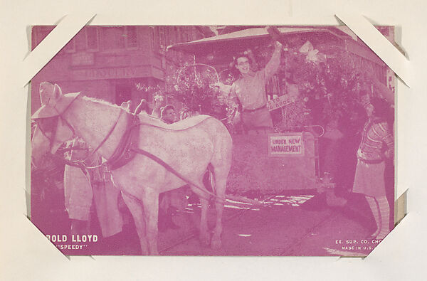 Harold Lloyd in "Speedy" from Scenes from Movies Exhibit Cards series (W404), Exhibit Supply Company, Commercial color photolithograph 