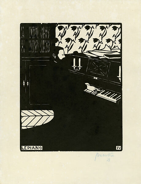 Piano, Musical Instruments IV (Le Piano, Instruments de Musique IV), Félix Vallotton (Swiss, Lausanne 1865–1925 Paris), Woodcut 