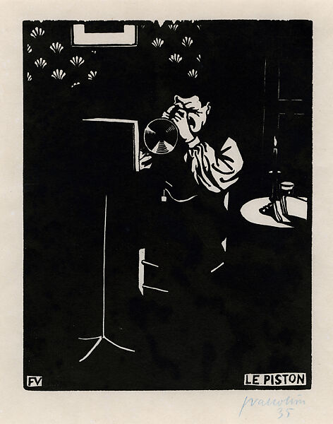 Cornet, Musical Instruments VI (Le Piston, Instruments de Musique VI), Félix Vallotton (Swiss, Lausanne 1865–1925 Paris), Woodcut 